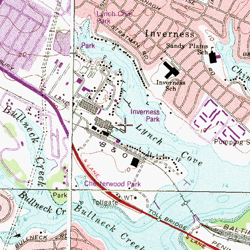 Topographic Map of Sheltered Harbor Marina, MD