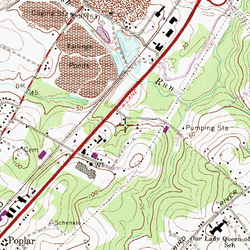 Topographic Map of Sleepy Hollow Mobile Home Park, MD