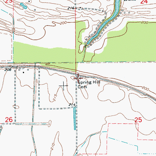 Topographic Map of Spring Hill Church (historical), AR