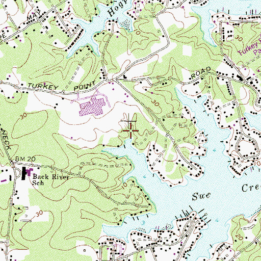 Topographic Map of Sue Creek Park, MD