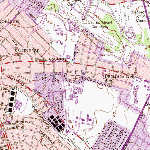 Topographic Map of Talbot Shopping Center, MD