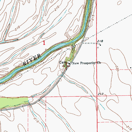 Topographic Map of Prosperity School (historical), AR