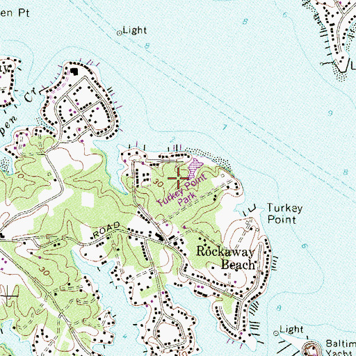 Topographic Map of Turkey Point Park, MD