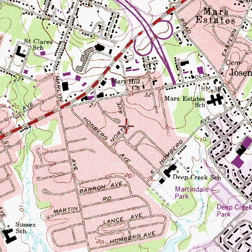 Topographic Map of Universal Gospel Tabernacle, MD