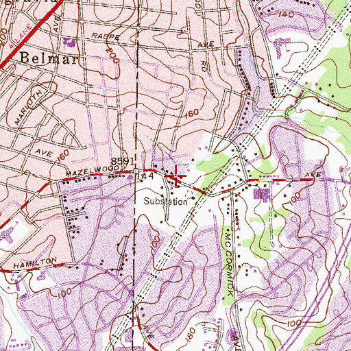 Topographic Map of Van Dyke Manor, MD