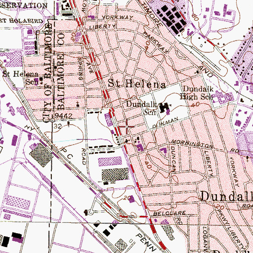 Topographic Map of Veterans Park, MD