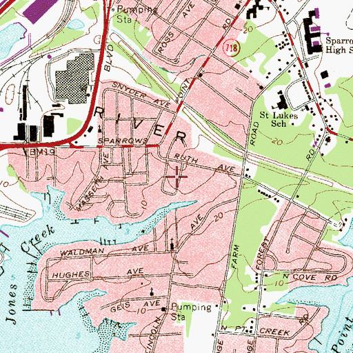 Topographic Map of Water View, MD