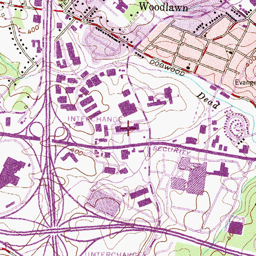 Topographic Map of West Bell Shopping Center, MD