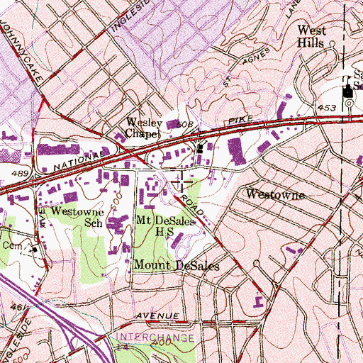 Topographic Map of Western Star Cemetery, MD