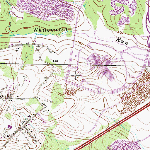 Topographic Map of White Marsh Plaza Shopping Center, MD