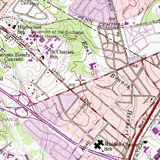 Topographic Map of Wilkens Plaza Shopping Center, MD