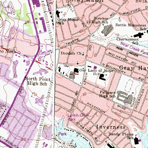 Topographic Map of Wise Avenue Shopping Center, MD