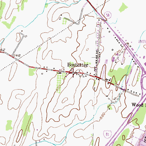 Topographic Map of Bostetter, MD