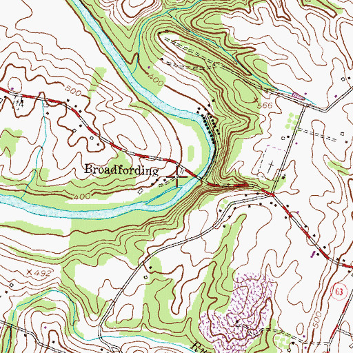 Topographic Map of Broadfording, MD