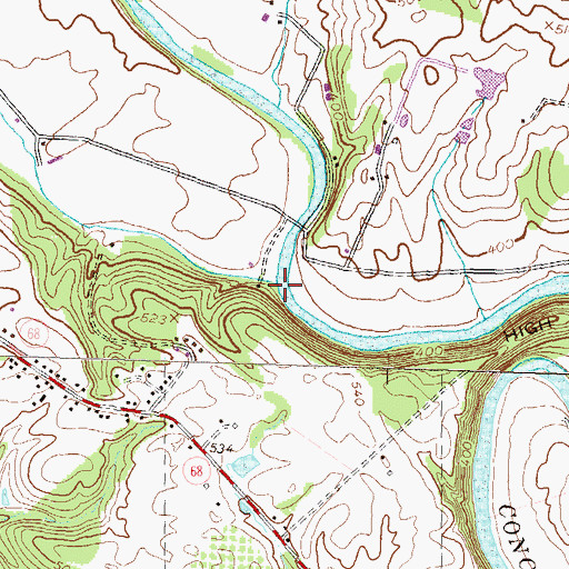 Topographic Map of Meadow Brook, MD