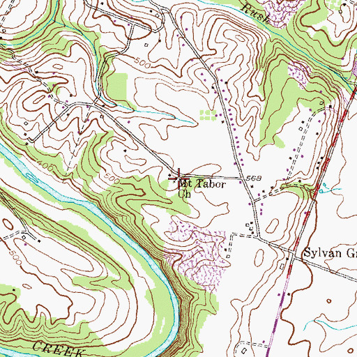 Topographic Map of Mount Tabor United Brethren Church, MD