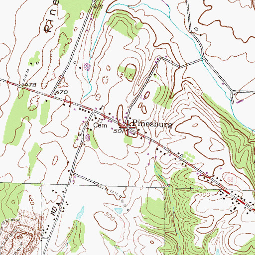 Topographic Map of Pinesburg, MD