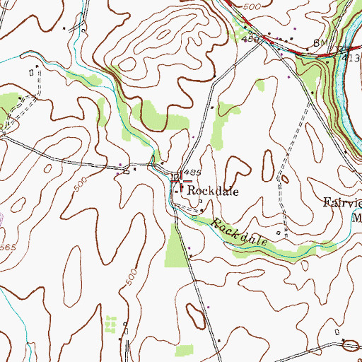 Topographic Map of Rockdale, MD
