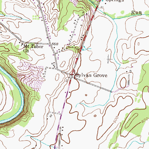 Topographic Map of Sylvan Grove, MD