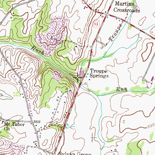 Topographic Map of Troupe Run, MD