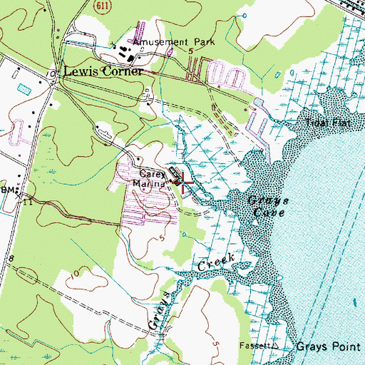 Topographic Map of Carey Marina, MD