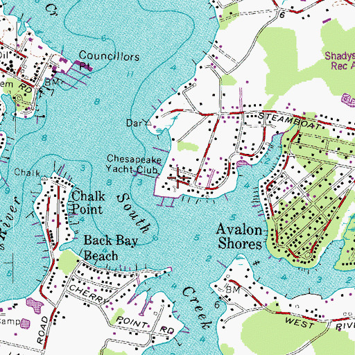 Topographic Map of Chesapeake Yacht Club, MD