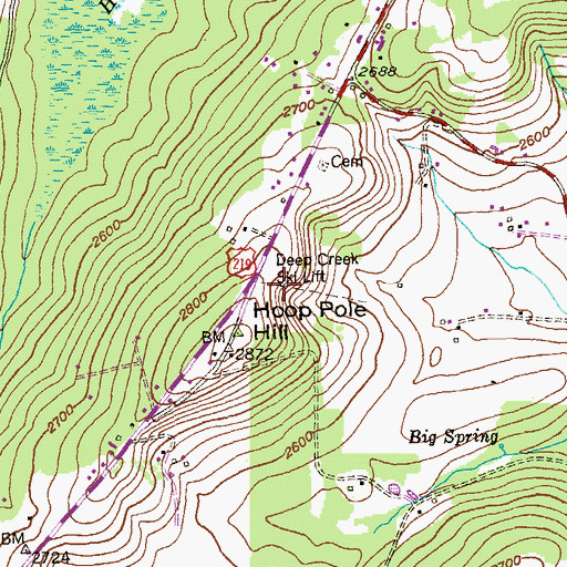 Topographic Map of Deep Creek Ski Lift, MD