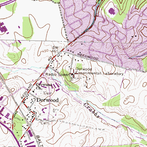 Topographic Map of Derwood Experimental Laboratory, MD