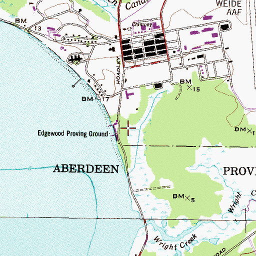 Topographic Map of Edgewood Proving Ground, MD