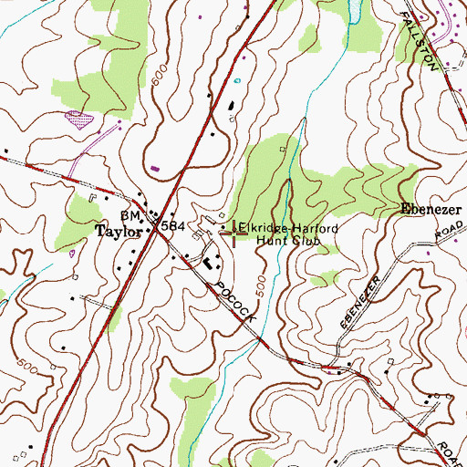 Topographic Map of Elkridge-Harford Hunt Club, MD