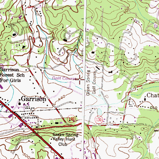 Topographic Map of Green Spring Golf Course, MD