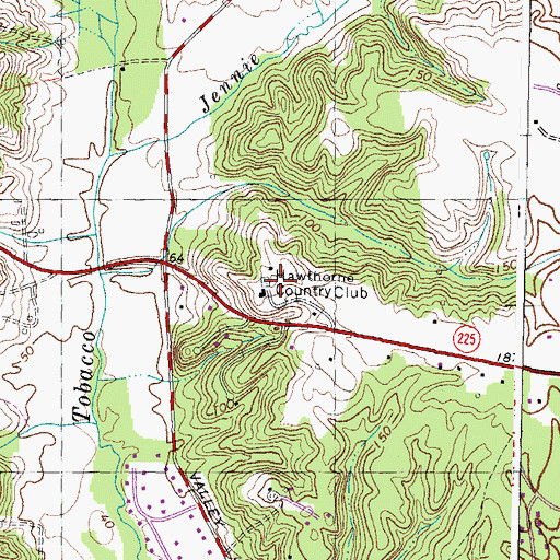 Topographic Map of Hawthorne Country Club, MD
