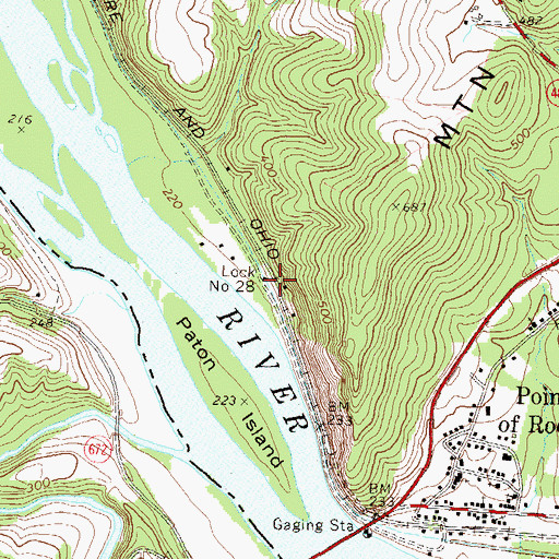 Topographic Map of Lock Number 28, MD