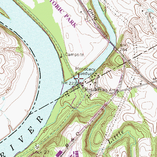 Topographic Map of Monocacy Aqueduct, MD