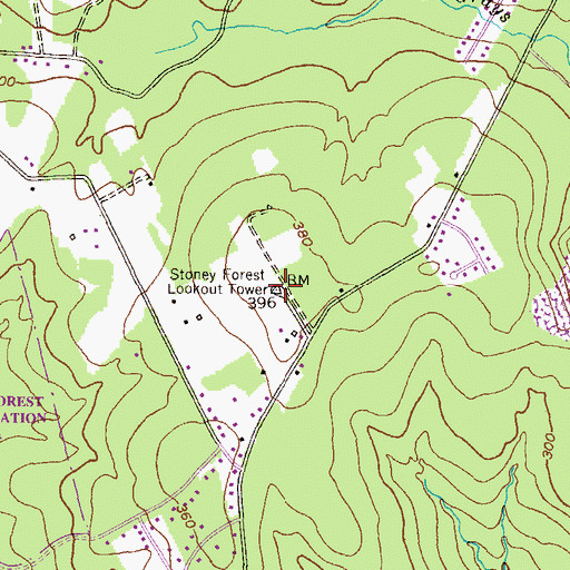 Topographic Map of Stoney Forest Lookout Tower, MD