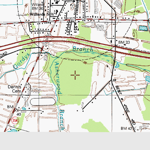 Topographic Map of Asherwood Swamp (historical), MD