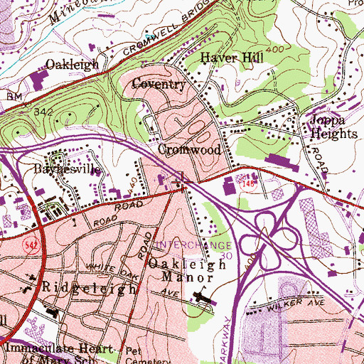 Topographic Map of Amelia Church, MD