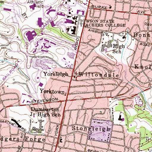 Topographic Map of Ascension Evangelical Lutheran Church, MD