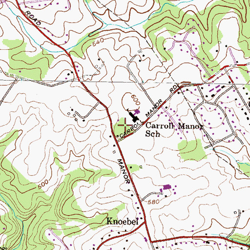 Topographic Map of Carroll Manor Park, MD