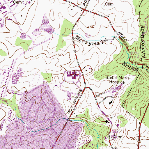 Topographic Map of Childrens Village, MD