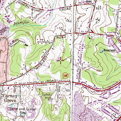 Topographic Map of Cloverfield Manor, MD