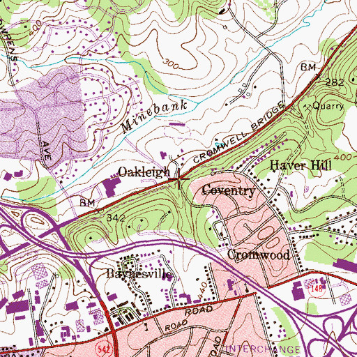 Topographic Map of Cowpen, MD