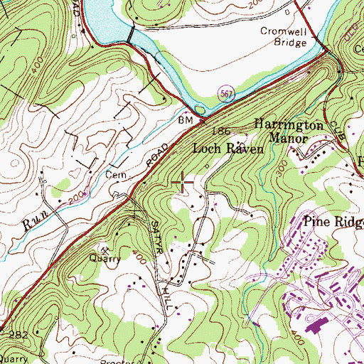 Topographic Map of Cromwell Woods, MD