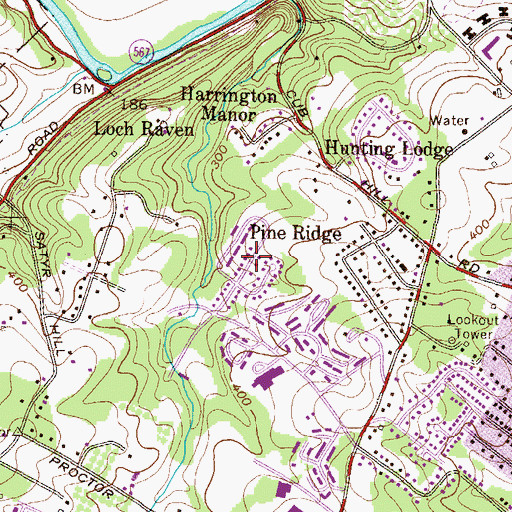 Topographic Map of Cub Hill Farms, MD