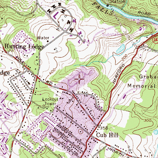 Topographic Map of Cub Hills, MD