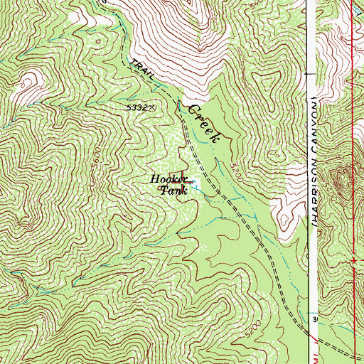 Topographic Map of Hooker Tank, AZ