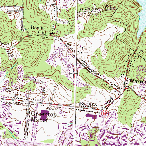 Topographic Map of Dun Rovin, MD