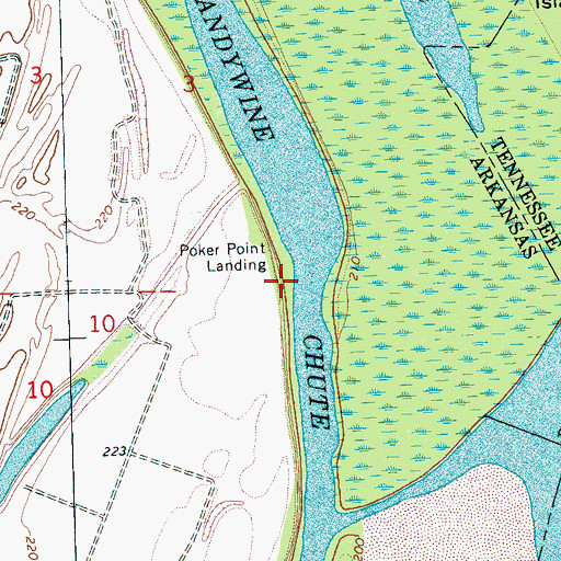 Topographic Map of Poker Point, AR
