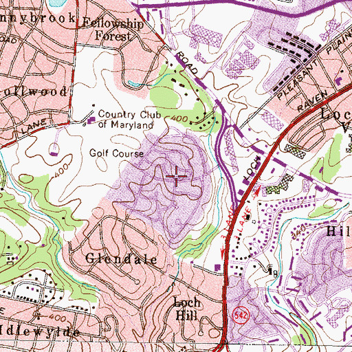 Topographic Map of Glenmont, MD