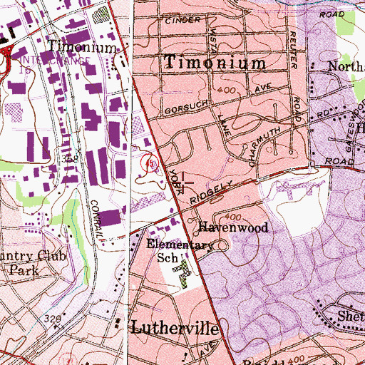 Topographic Map of Grand York Shopping Center, MD